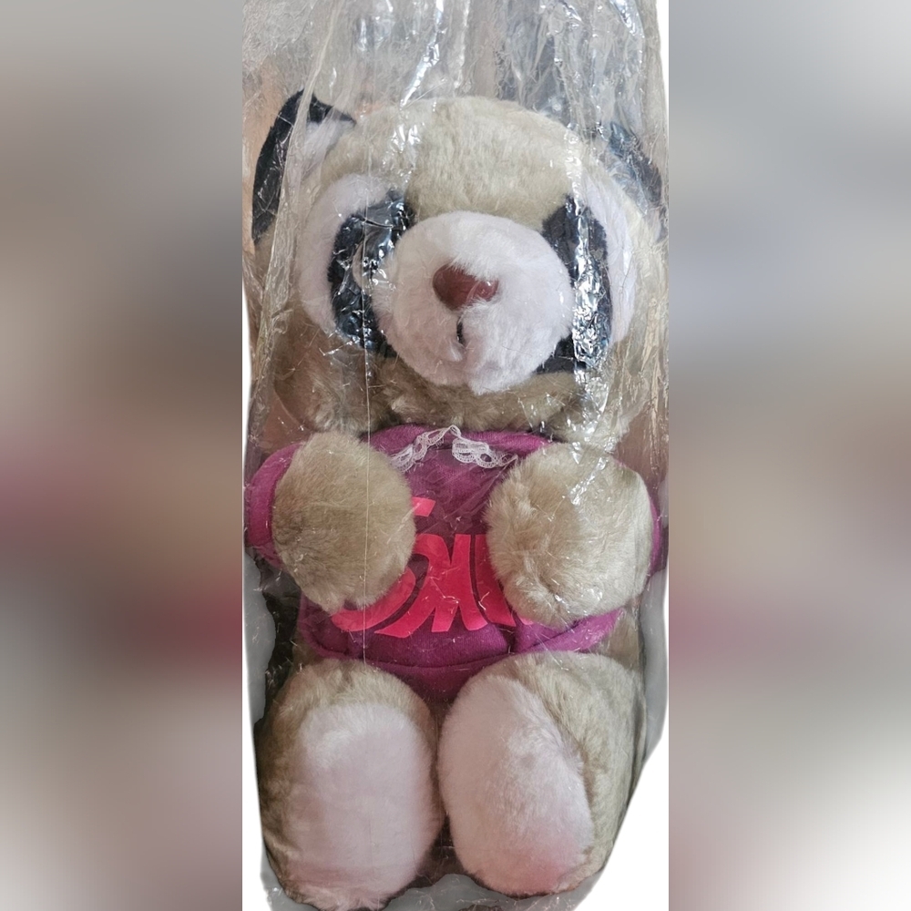 C S Int'l Inc. - 1983 Raccoon Still In Package! Stuffed Vintage Retro 'Smile'​